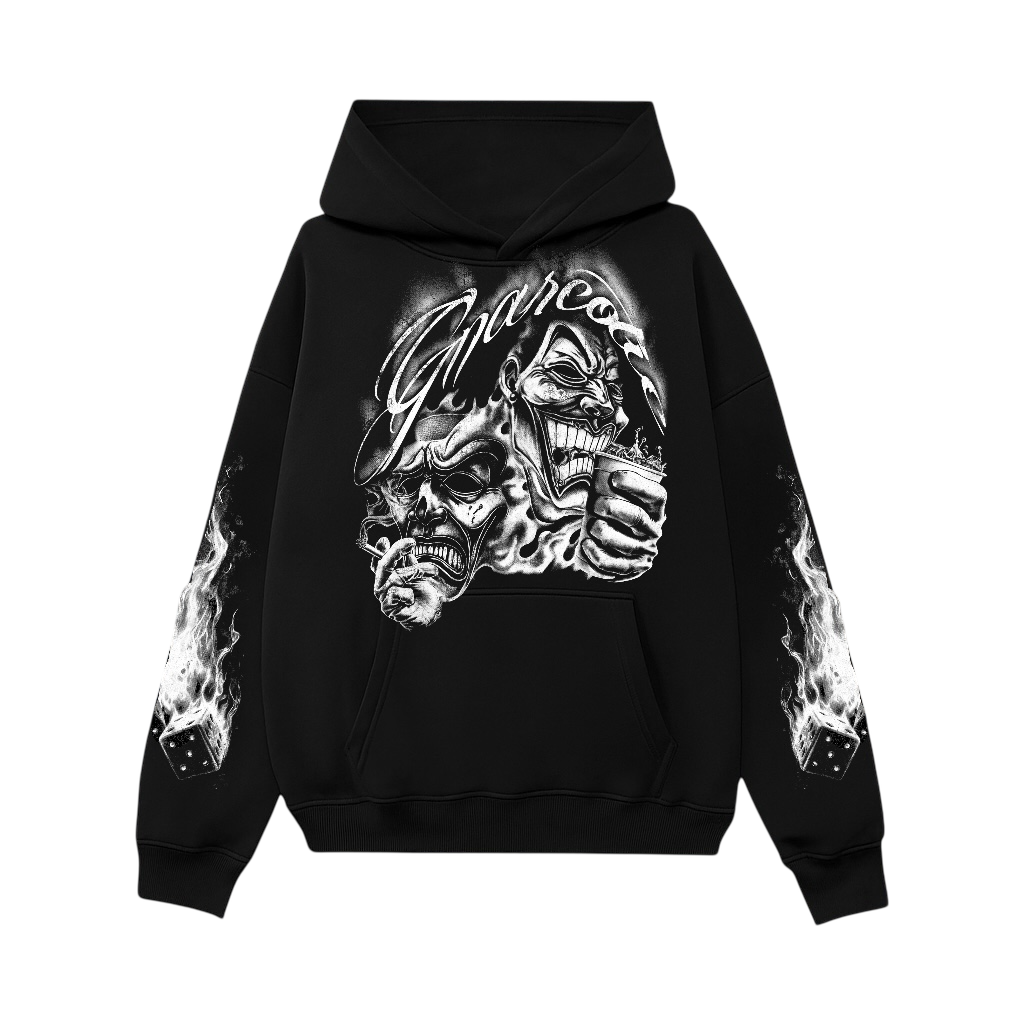 CRY NOW LAUGH LATER HOODIE - BLACK