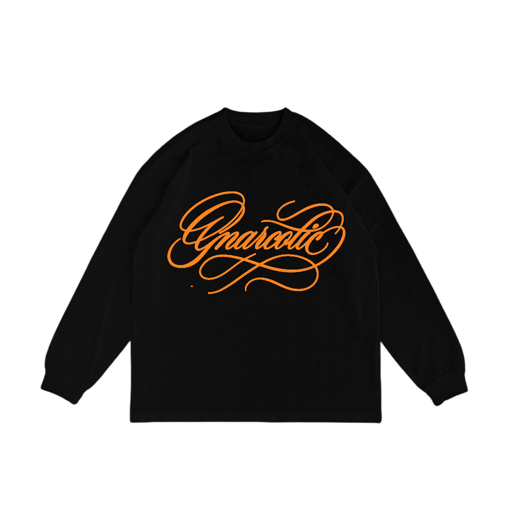 ORANGE NAME PLATE LONG SLEEVE - BLACK