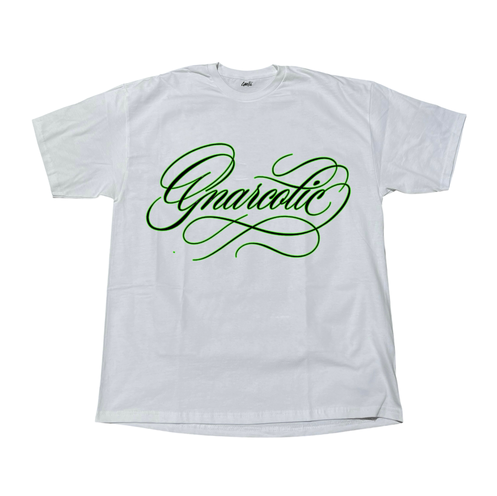 GREEN NAME PLATE TEE - WHITE