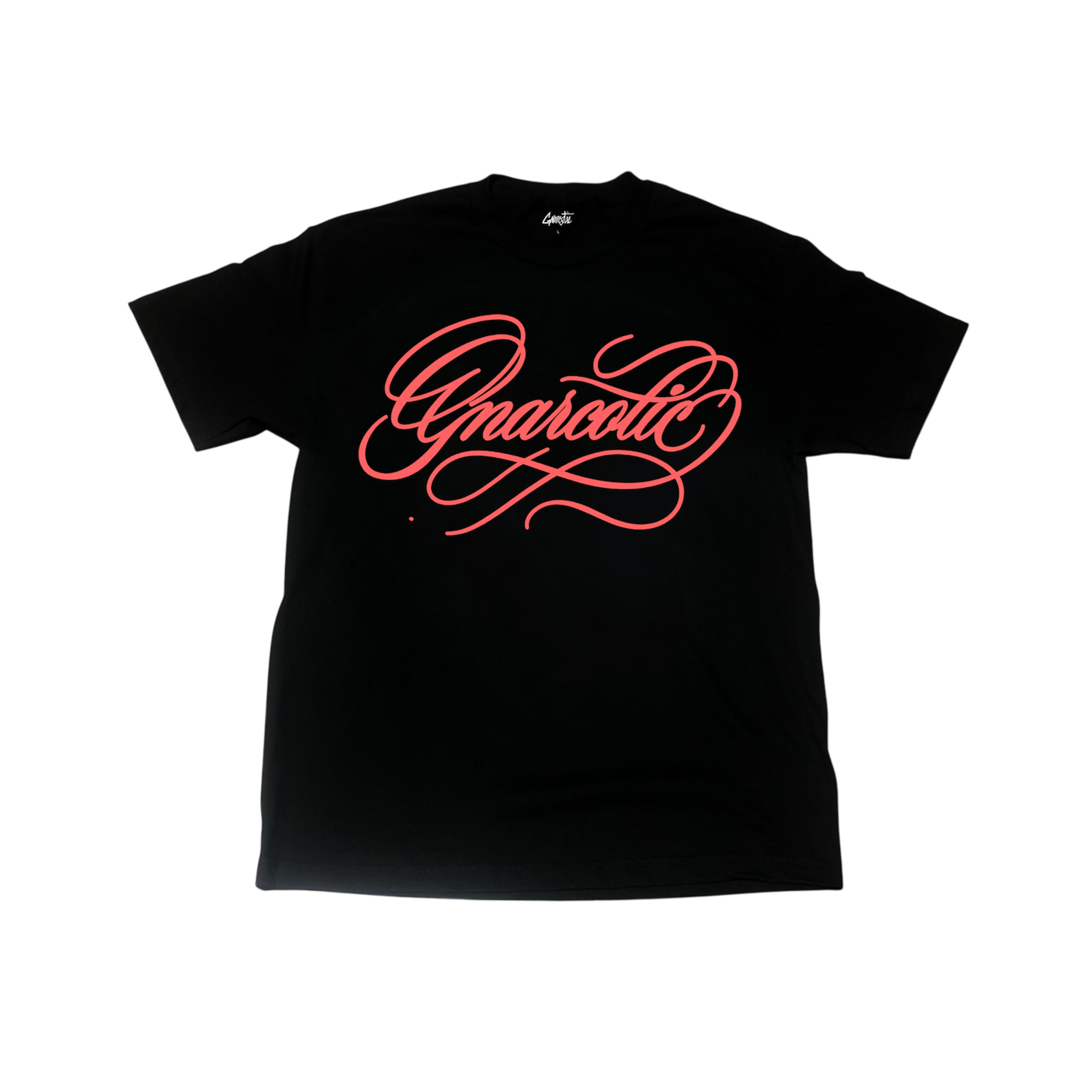 RED NAME PLATE TEE - BLACK