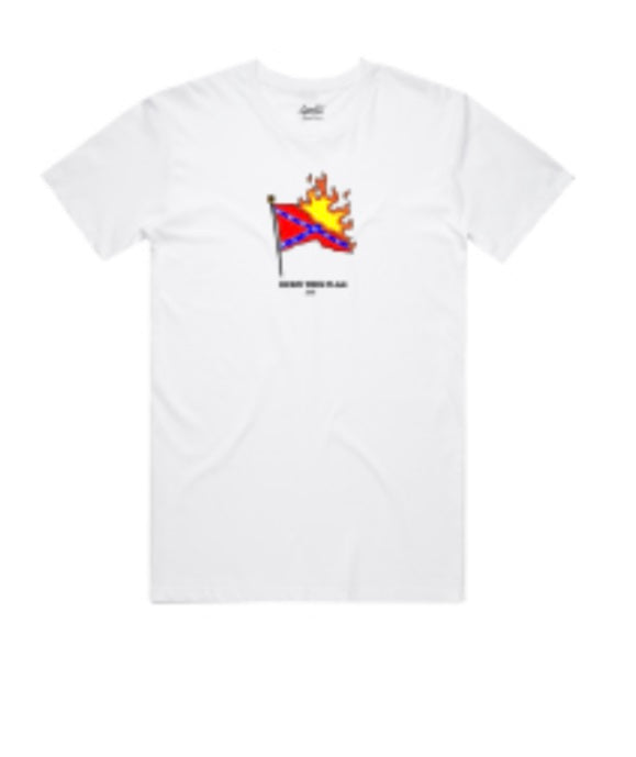 GNARCOTIC BURNING FLAG TEE - WHITE