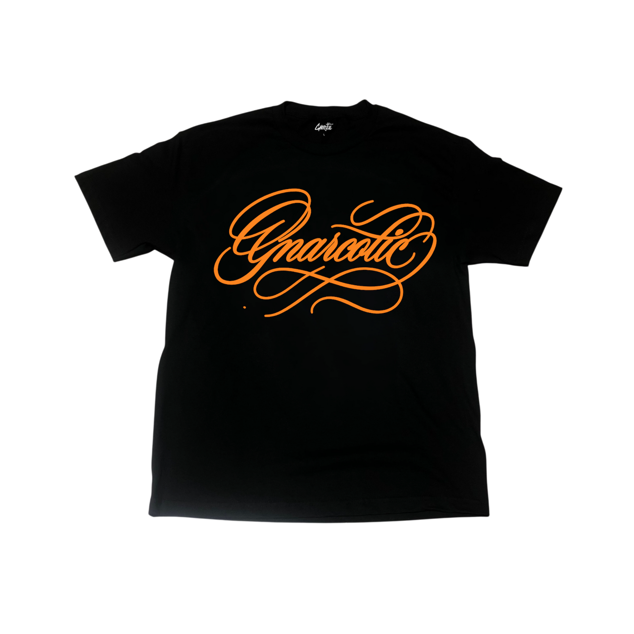 ORANGE NAME PLATE TEE - BLACK