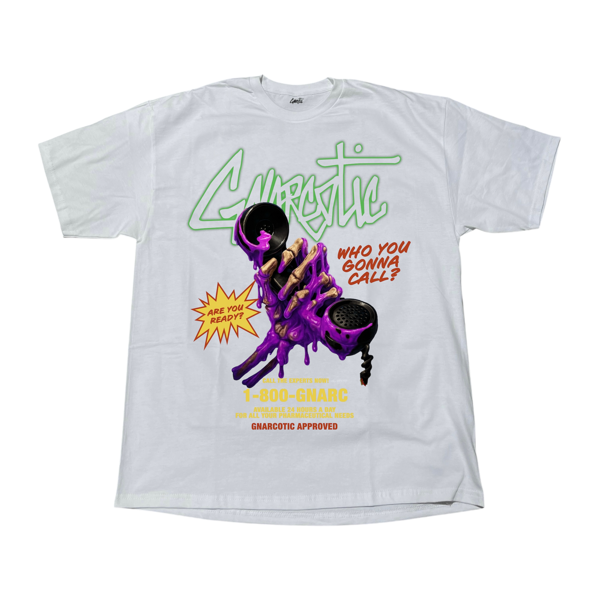 1-800-GNARC TEE - WHITE
