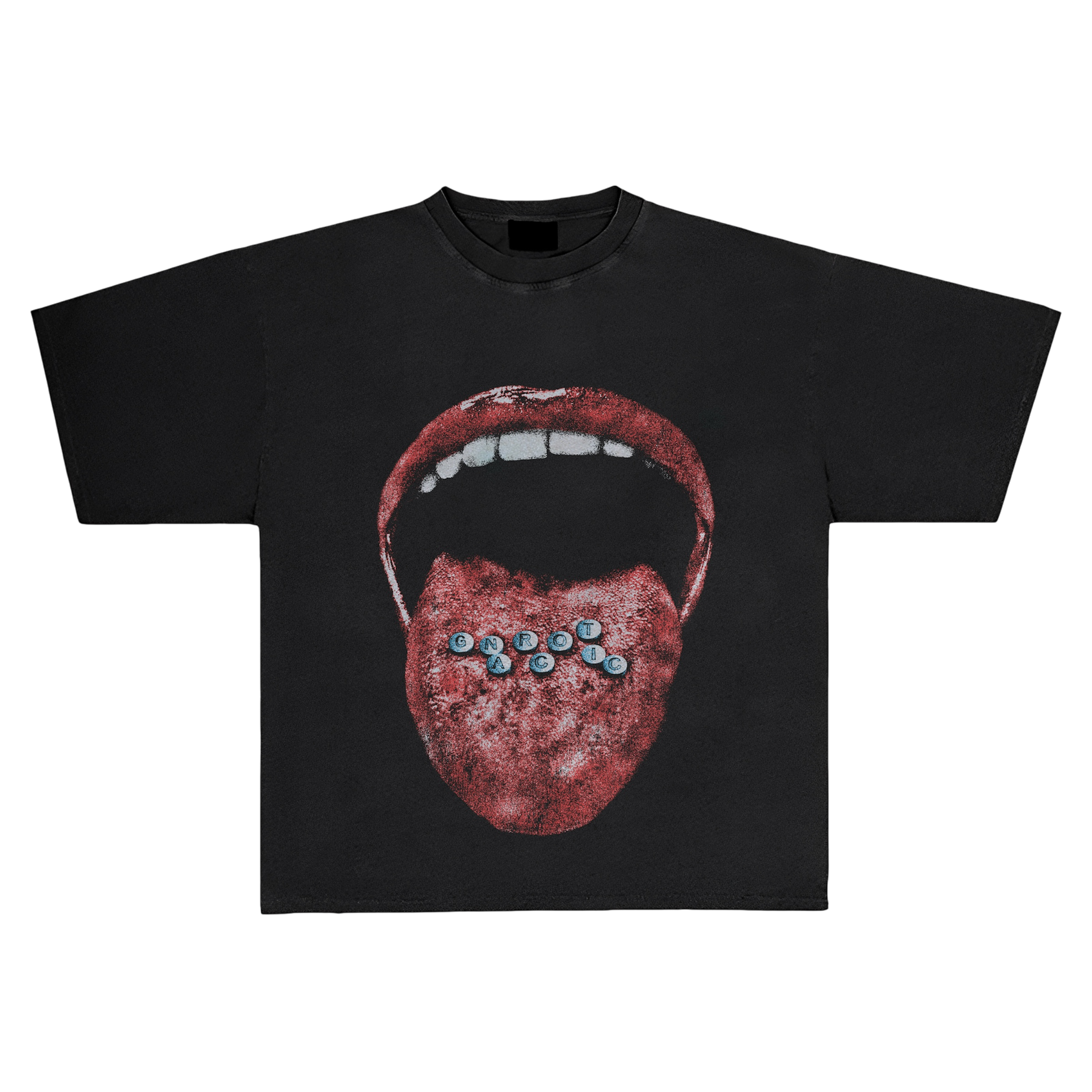 OPEN WIDE TEE - BLACK