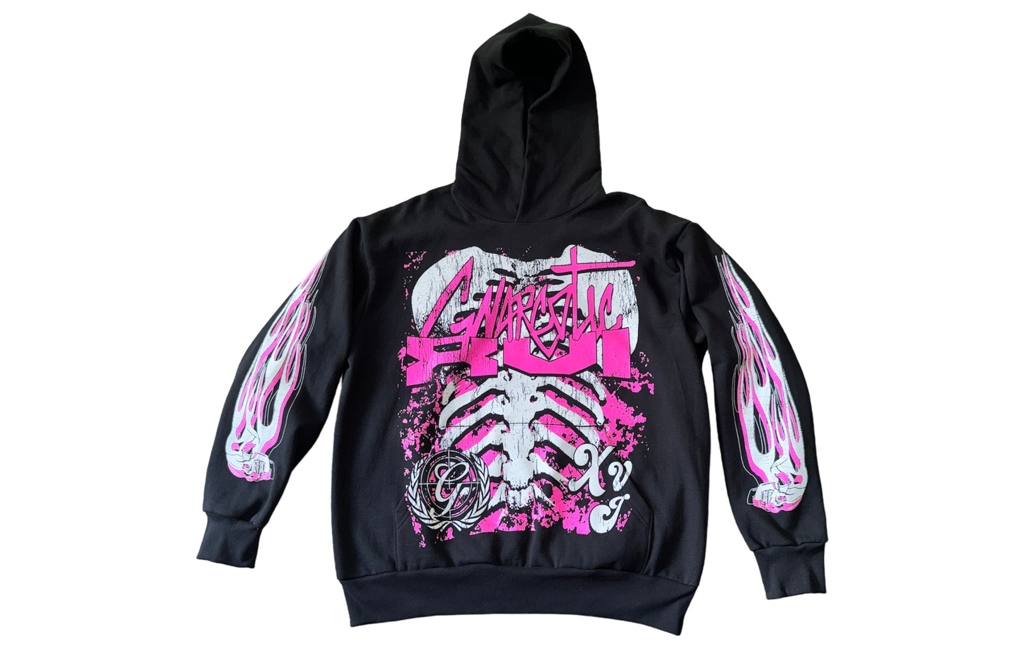 GNARCOTIC x XVI RIB CAGE HOODIE - PINK