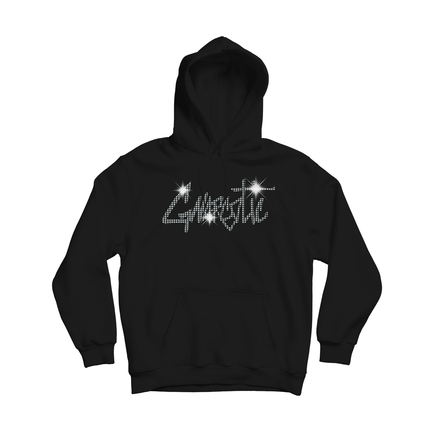 SWAROVSKI CRYSTAL HOODIE - BLACK